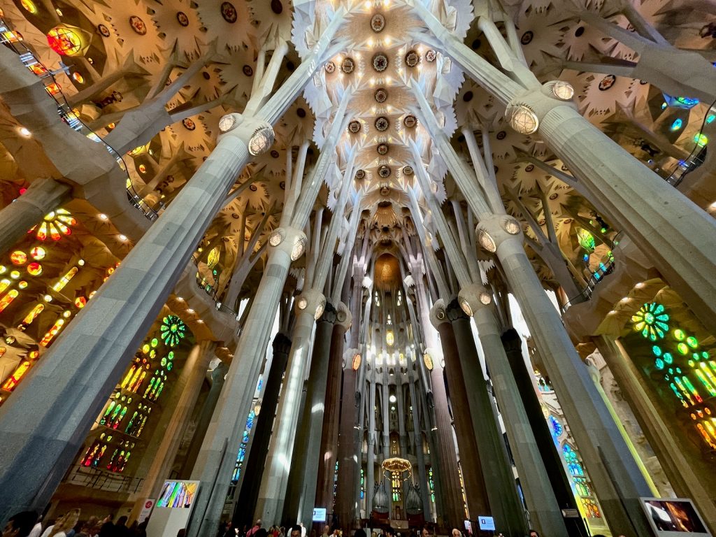 Inside La Sagrada Familia, Barcelona, Spain
